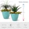 Glitzhome® Round Faux Ceramic Pot Plastic Planter Set